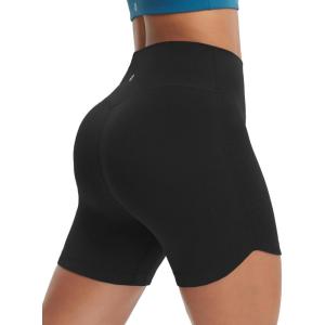 imageBALEAF Womens Workout Shorts 5quot High Waisted Biker Short Tummy Control Gym Yoga with PocketsBlack