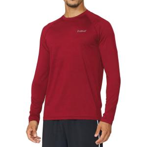 imagebaleaf Mens Long Sleeve Running Shirts Quick Dry Workout Shirts Athletic TShirts Lightweight Soft Fishing Tee TopsA005 Dark Red