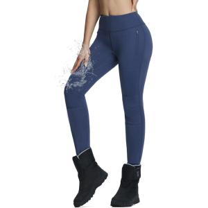 imagebaleaf Ski pants for women winter snow Thick Fleece Lined Legging Waterproof Insulated Hiking Snowboarding Cold Weather Gear Blue L