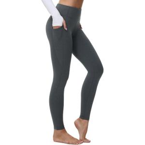 imagebaleaf Winter Clothing Women Leggings Fleece Lined Tights Thermal Warm Thick Cold Weather Gear 1 PocketsDark Heather Gray