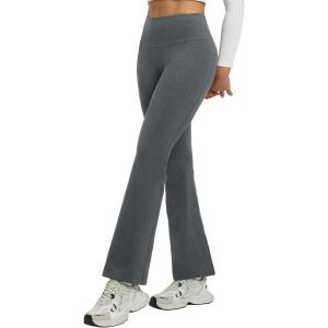 imagebaleaf Womens 25quot Petite Fleece Lined Leggings High Waisted Warm Thermal Winter with Pockets Snow PantsHeather Gray