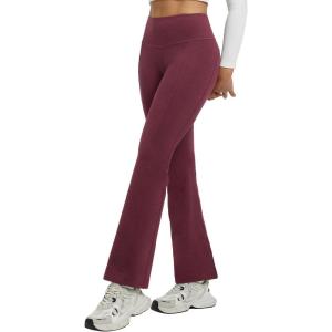 imagebaleaf Womens 25quot Petite Fleece Lined Leggings High Waisted Warm Thermal Winter with Pockets Snow PantsHeather Wine Red