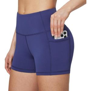 imagebaleaf Womens 8quot 5quot 3quot Biker Shorts High Waist Yoga Workout Gym Running Volleyball Spandex Shorts with PocketsNavy Blueclassic