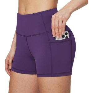 imagebaleaf Womens 8quot 5quot 3quot Biker Shorts High Waist Yoga Workout Gym Running Volleyball Spandex Shorts with PocketsPurpleclassic