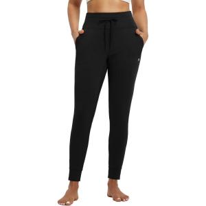 imagebaleaf Womens Fleece Lined LeggingsFit Joggers Winter Lounge Pants with Pockets Thermal Warm Sweatpants CasualBlack