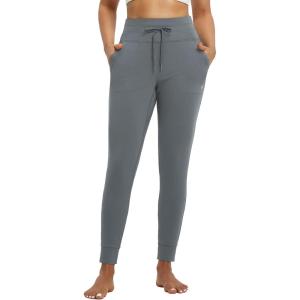 imagebaleaf Womens Fleece Lined LeggingsFit Joggers Winter Lounge Pants with Pockets Thermal Warm Sweatpants CasualDark Grey