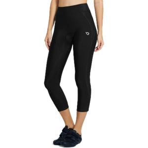 imagebaleaf Womens Padded Bike Pants High Waist Cycling Shorts 34 Bicycle Capris Legging Zipper Pockets UPF 5020 Inchblack Line