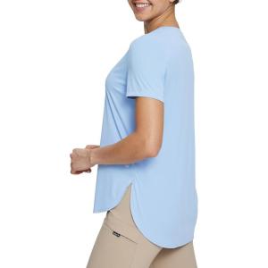 imagebaleaf Womens Short Sleeve T Shirts Crew Neck Workout Tops Running Shirts Sun Protection Quick Dry UVBlue