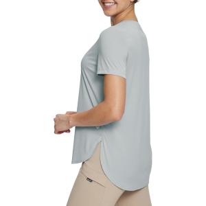 imagebaleaf Womens Short Sleeve T Shirts Crew Neck Workout Tops Running Shirts Sun Protection Quick Dry UVGray