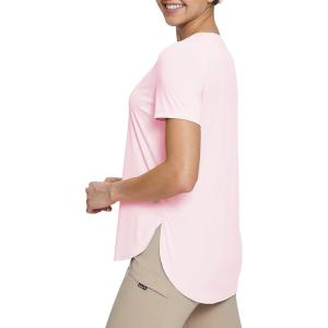 imagebaleaf Womens Short Sleeve T Shirts Crew Neck Workout Tops Running Shirts Sun Protection Quick Dry UVPink