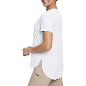 imagebaleaf Womens Short Sleeve T Shirts Crew Neck Workout Tops Running Shirts Sun Protection Quick Dry UVWhite