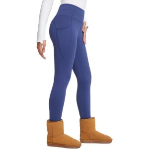 imagebaleaf Womens Thick Fleece Lined Leggings Winter Snow Pants Warm Thermal High Waisted Ski LeggingNavy