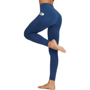 imagebaleaf Workout Leggings with Pockets for Women High Waisted Tummy Control Plus Size Yoga Pants for Running Gym AthleticGibraltar Sea