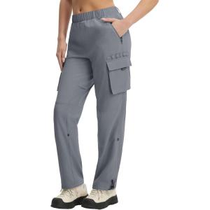 imageBALEAF Womens Hiking Pants Ripstop Water Resistant Lightweight Quick Dry Cargo Pants with 5 Pockets Outdoor Casual TravelDark Gray