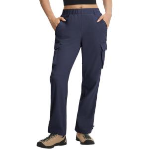 imageBALEAF Womens Hiking Pants Ripstop Water Resistant Lightweight Quick Dry Cargo Pants with 5 Pockets Outdoor Casual TravelNavy Blue