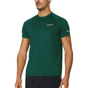 imagebaleaf Mens Running Workout Shirts Short Sleeve Athletic TShirt Quick DryA011blackish Green
