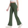 imagebaleaf Womens Fleece Lined Leggings Water Resistant Winter Pants Thermal Warm Flare High Waist Bootcut for Outdoor HikingDark Army Green