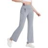 imagebaleaf Womens Fleece Lined Leggings Water Resistant Winter Pants Thermal Warm Flare High Waist Bootcut for Outdoor HikingFrost Gray