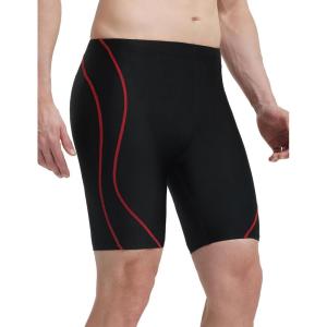 image:imagebaleaf Mens 75quot Swim Trunks Water Resistant Swimming Jammers Quick Dry Athletic Swimsuit Competition Swimwear ShortsBlackRed