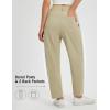 image:imagebaleaf Womens Ankle Barrel Pants Stretch Travel Pants Petite Work Pants Casual Slacks with PocketsKhaki