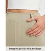 image:imagebaleaf Womens Ankle Barrel Pants Stretch Travel Pants Petite Work Pants Casual Slacks with PocketsKhaki
