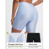 image:imageBALEAF Womens 6 High Waisted Swim Shorts UPF 50 Tummy Control Board Shorts with Liner and PocketsLight Blue