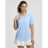 image:imageBALEAF Womens Short Sleeve Sun Protection Shirts Moisture Wicking Quick Dry Workout Top for Hiking Running UPF 50Light Blue