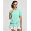 image:imageBALEAF Womens Short Sleeve Sun Protection Shirts Moisture Wicking Quick Dry Workout Top for Hiking Running UPF 50Light Green