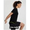 image:imageBALEAF Womens Short Sleeve Workout Shirts UPF 50 Open Back Tops Sun Protection Athletic Yoga TShirtsBlack