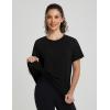 image:imageBALEAF Womens Short Sleeve Workout Shirts UPF 50 Open Back Tops Sun Protection Athletic Yoga TShirtsBlack