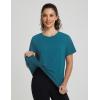 image:imageBALEAF Womens Short Sleeve Workout Shirts UPF 50 Open Back Tops Sun Protection Athletic Yoga TShirtsBlue