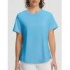 image:imageBALEAF Womens Short Sleeve Workout Shirts UPF 50 Open Back Tops Sun Protection Athletic Yoga TShirtsEthereal Blue
