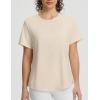 image:imageBALEAF Womens Short Sleeve Workout Shirts UPF 50 Open Back Tops Sun Protection Athletic Yoga TShirtsLight Brown