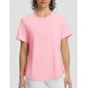 image:imageBALEAF Womens Short Sleeve Workout Shirts UPF 50 Open Back Tops Sun Protection Athletic Yoga TShirtsLight Pink