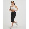 image:imagebaleaf Capri Pants for Women Yoga with Pockets 18 Cropped Pants V Cross Waistband Workout Straight Leg Leggings SummerBlack