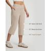 image:imagebaleaf Capri Pants for Women Yoga with Pockets 18 Cropped Pants V Cross Waistband Workout Straight Leg Leggings SummerKhaki