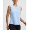 image:imagebaleaf Women Sleeveless Athletic Tops for Workout Yoga Tank Tops Crop Open Back UPF 50 Tennis Running Gym Loose FitLight Blue