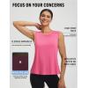image:imagebaleaf Women Sleeveless Athletic Tops for Workout Yoga Tank Tops Crop Open Back UPF 50 Tennis Running Gym Loose FitPink