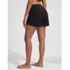 image:imagebaleaf Womens 4 High Waisted Swim Board Shorts Quick Dry UPF50 with Zipper PocketsBlack