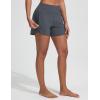 image:imagebaleaf Womens 4 High Waisted Swim Board Shorts Quick Dry UPF50 with Zipper PocketsDark Gray