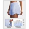 image:imagebaleaf Womens 4 High Waisted Swim Board Shorts Quick Dry UPF50 with Zipper PocketsLight Blue