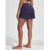 image:imagebaleaf Womens 4 High Waisted Swim Board Shorts Quick Dry UPF50 with Zipper PocketsNavy Blue