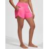 image:imagebaleaf Womens 4 High Waisted Swim Board Shorts Quick Dry UPF50 with Zipper PocketsPink