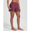 image:imagebaleaf Womens 4 High Waisted Swim Board Shorts Quick Dry UPF50 with Zipper PocketsWine Red