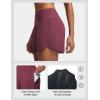 image:imagebaleaf Womens 4 High Waisted Swim Board Shorts Quick Dry UPF50 with Zipper PocketsWine Red