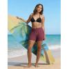 image:imagebaleaf Womens 4 High Waisted Swim Board Shorts Quick Dry UPF50 with Zipper PocketsWine Red