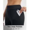 image:imagebaleaf Womens Capri Pants High Waisted Straight Leg Yoga Capris Leggings with Pockets Crop Workout 21 Summer PantsBlack