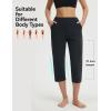 image:imagebaleaf Womens Capri Pants High Waisted Straight Leg Yoga Capris Leggings with Pockets Crop Workout 21 Summer PantsBlack