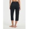 image:imagebaleaf Womens Capri Pants High Waisted Straight Leg Yoga Capris Leggings with Pockets Crop Workout 21 Summer PantsBlack