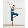 image:imagebaleaf Womens Capri Pants High Waisted Straight Leg Yoga Capris Leggings with Pockets Crop Workout 21 Summer PantsBlue